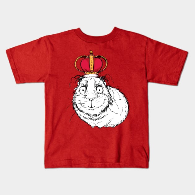 Regal Little Guinea Pig with a Fancy Little Crown Kids T-Shirt by obillwon